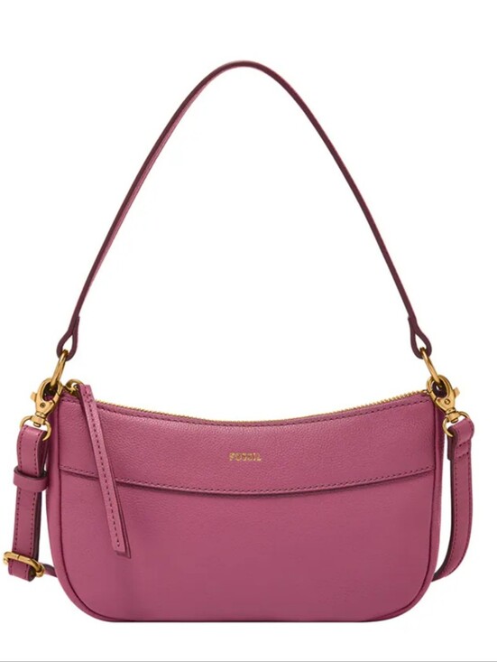 Fossil Handbags - Fossil Rose-Pink Leather Shoulder Bag